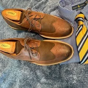 Ecco | Shoes | Ecco Brown Leather Oxford Shoes With Brogue  display picture 2